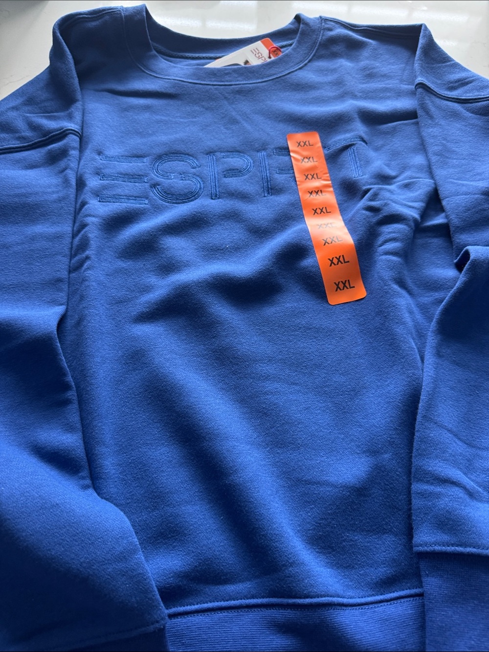 Esprit Royal Blue Embossed Logo Crew Sweatshirt - Picture 2 of 3